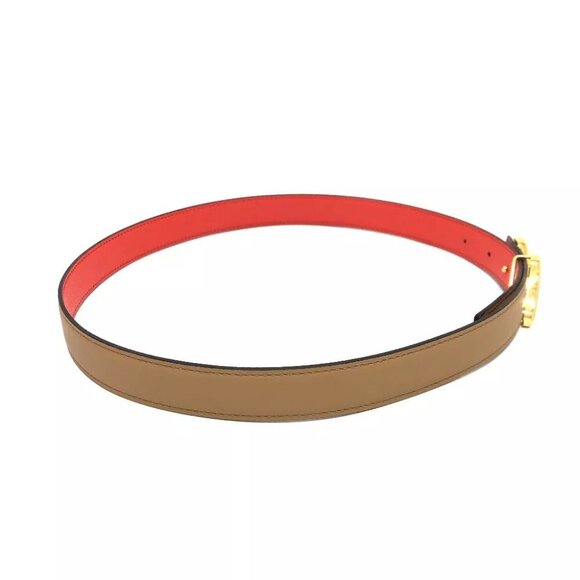 HERMES Constance Belt Buckle HDN Reversible Belt Brown x orange /GoldHardware main image 4